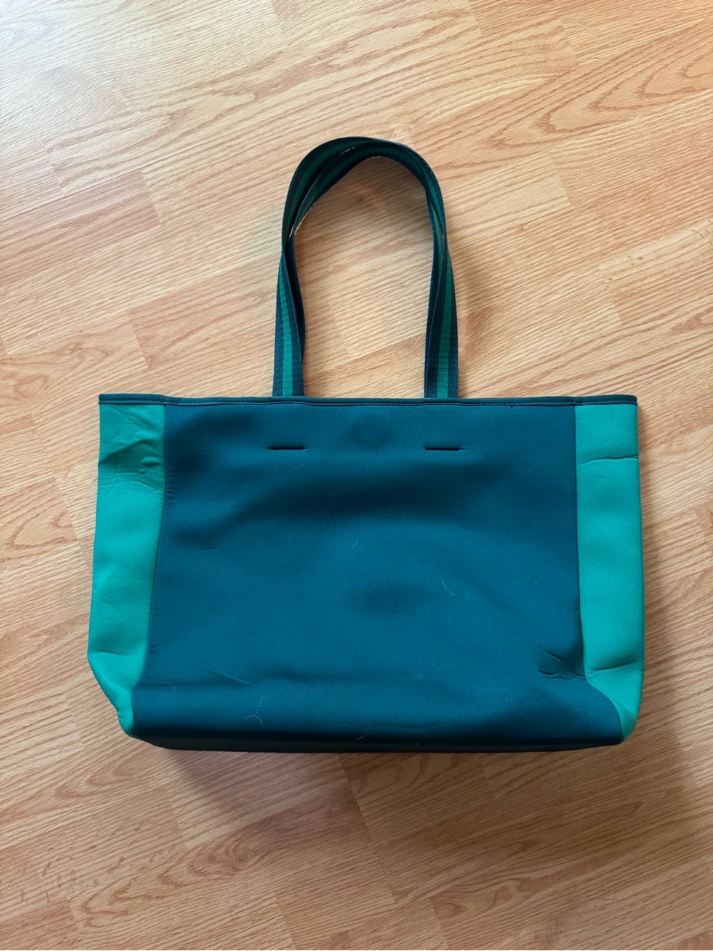 summersalt Teal and Emerald Two-Tone Canvas Tote